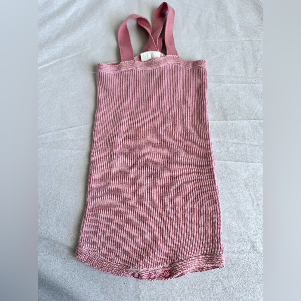 Piccino Piccina P&P Baby Girl Pink 18 m Knit One Piece Cross Back 100% Cotton